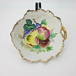 Vintage Trinket Fruit Bowl Dish Hand Painted Gold Gilding Porcelain Collector